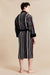 Dundee Men's Striped Dressing Gown - Model Back | Bown of London